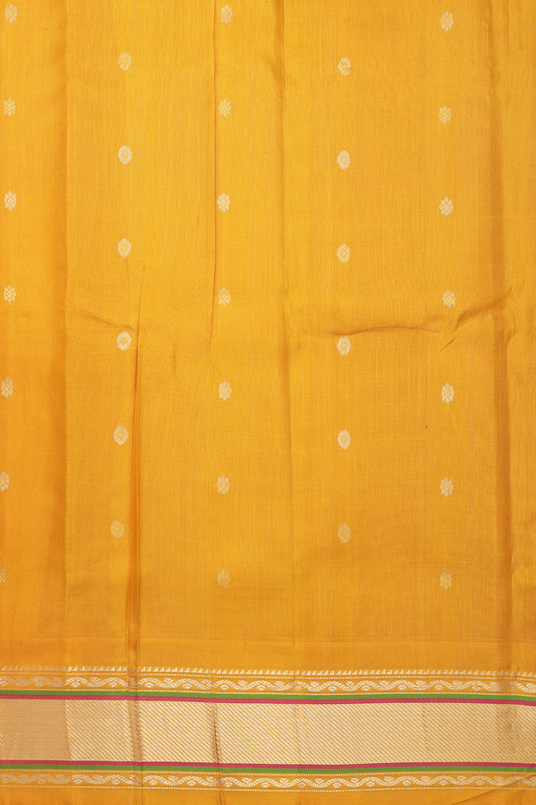 Gadwal Silk Saree In Red With Zari Buttas