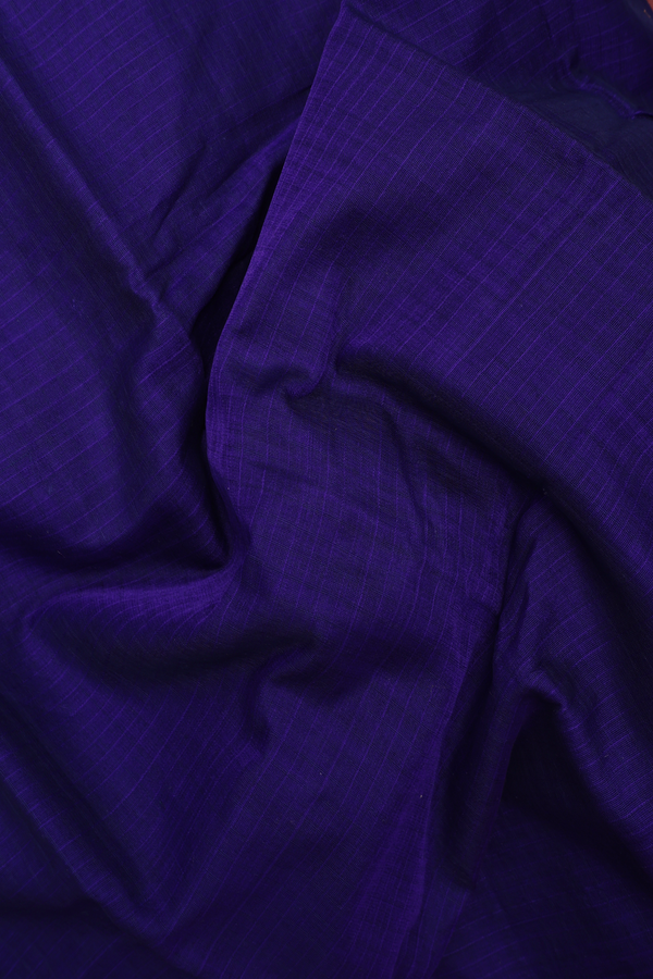 Gadwal Cotton Saree In Royal Blue With Contrast Border