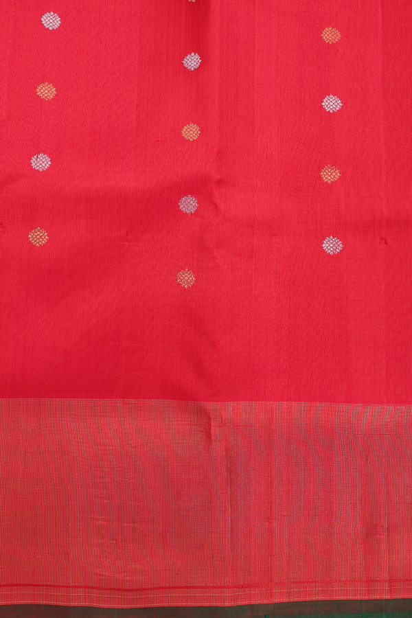 Gadwal Silk Cotton Saree In Beige With Floral Buttas