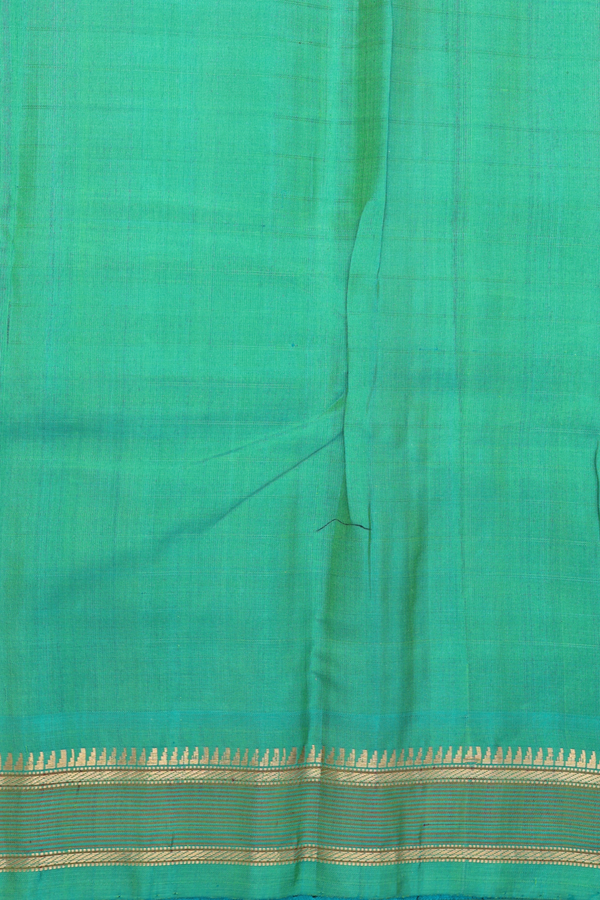 Gadwal Silk Cotton Saree In Black And Blue With Checks Design