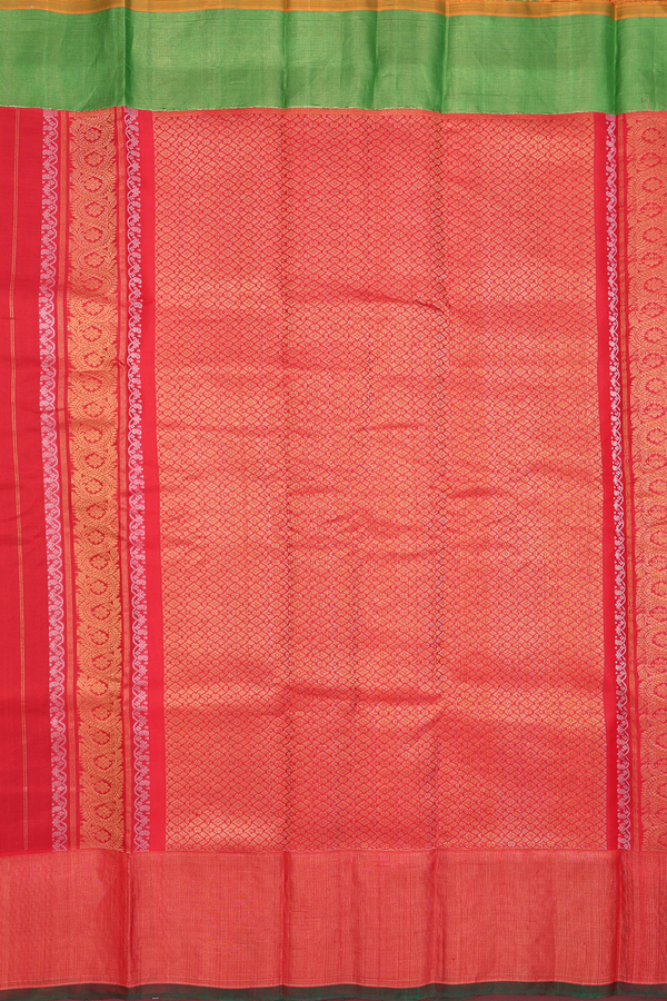 Gadwal Silk Cotton Saree In Black With Zari Buttas