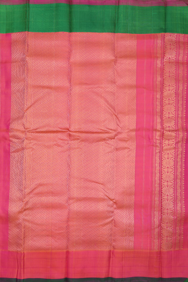 Gadwal Silk Cotton Saree In Brown With Stripes Design