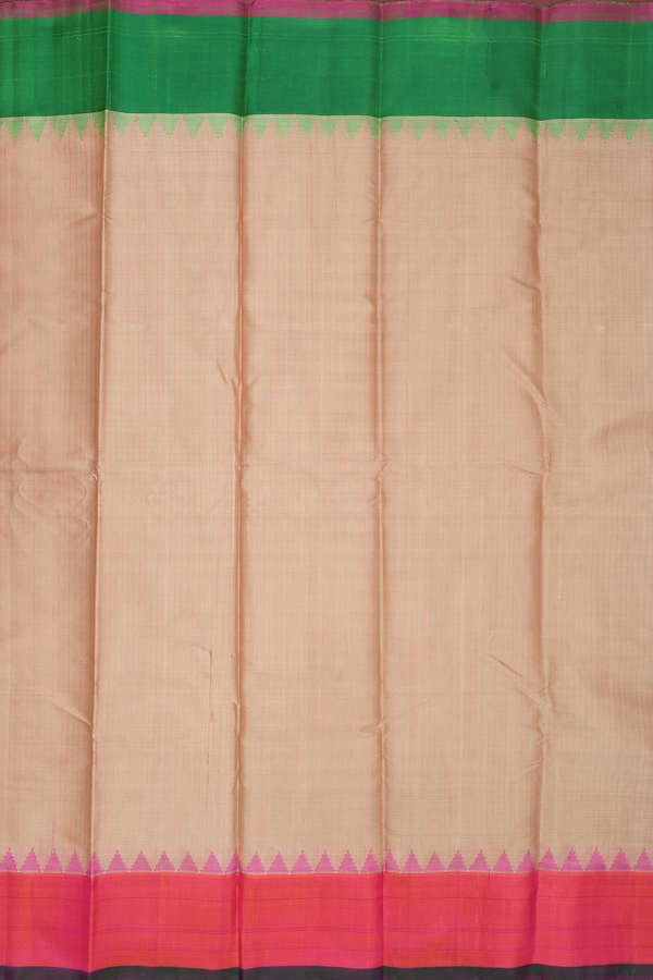 Gadwal Silk Cotton Saree In Brown With Stripes Design