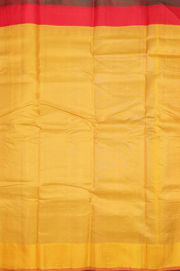 Gadwal Silk Cotton Saree In Dark Green With Stripes Design