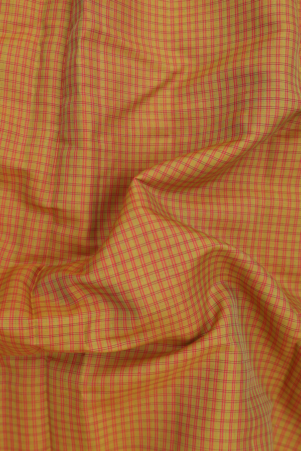 Gadwal Silk Cotton Saree In Golden Yellow With Silk Border