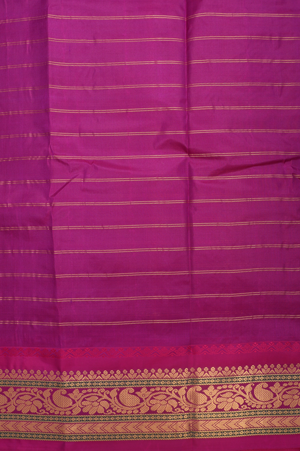 Gadwal Silk Cotton Saree In Lavender With Checks Design