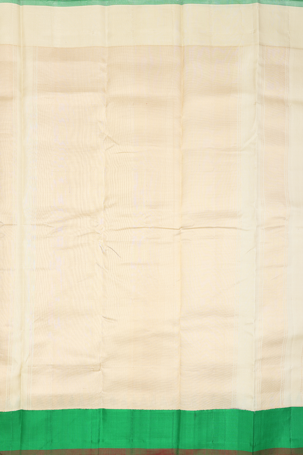 Gadwal Silk Cotton Saree In Orange With Stripes Design