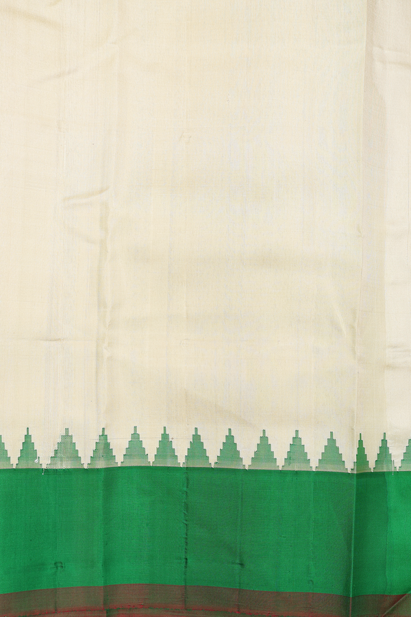 Gadwal Silk Cotton Saree In Orange With Stripes Design