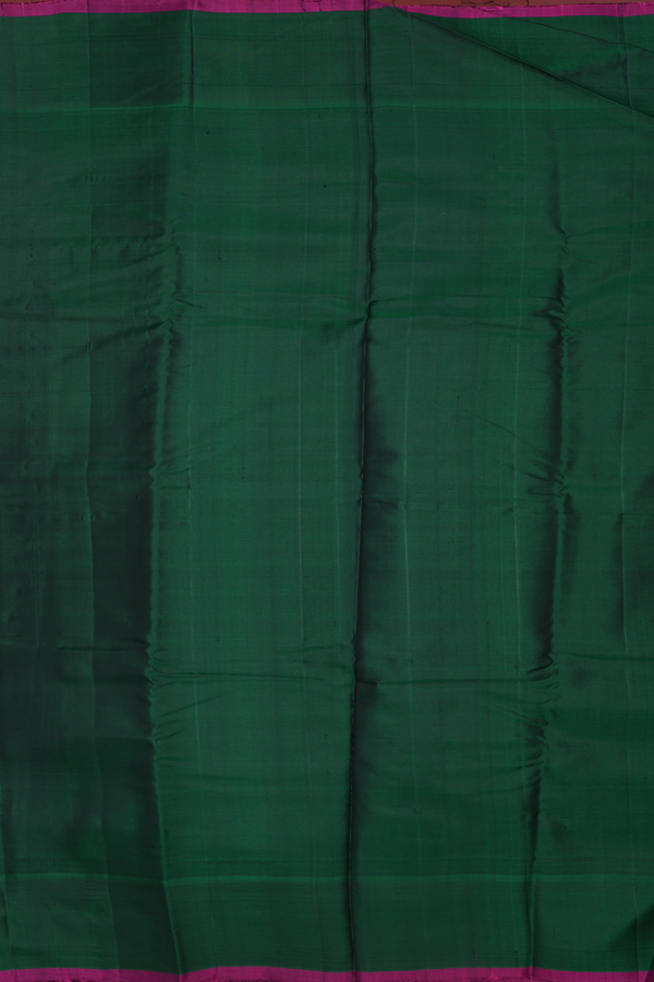 Gadwal Silk Cotton Saree In Pastel Green With Temple Border