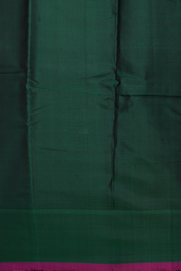 Gadwal Silk Cotton Saree In Pastel Green With Temple Border