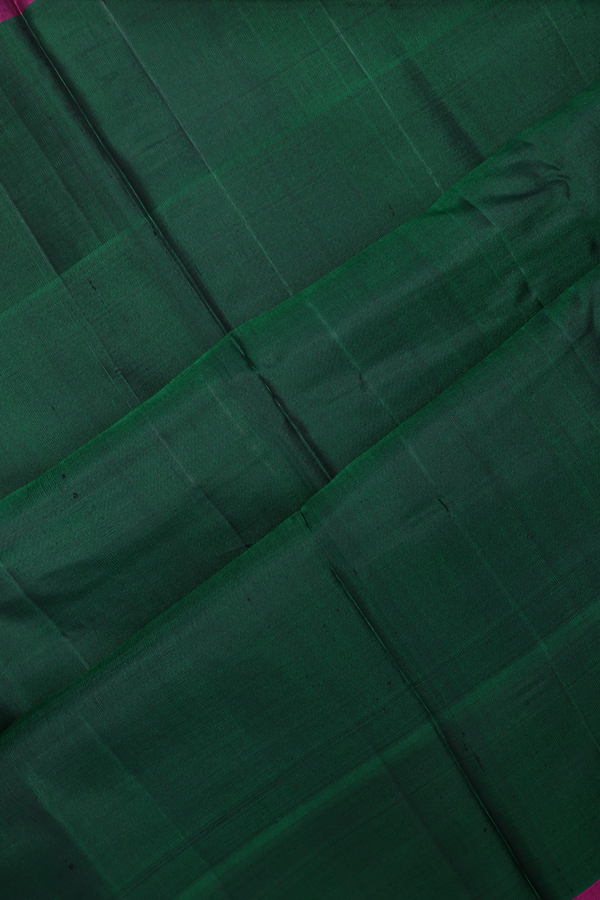 Gadwal Silk Cotton Saree In Pastel Green With Temple Border