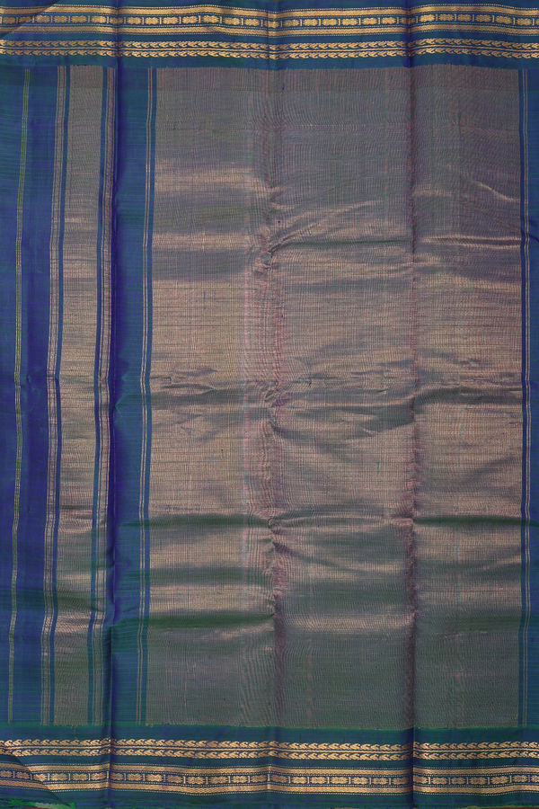 Gadwal Silk Cotton Saree In Peach Pink With Stripes Design