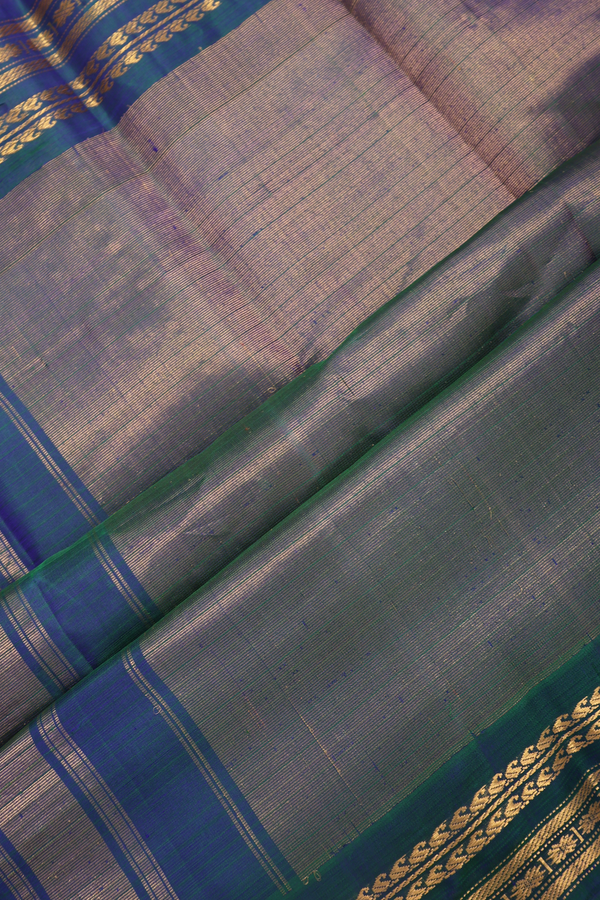 Gadwal Silk Cotton Saree In Peach Pink With Stripes Design