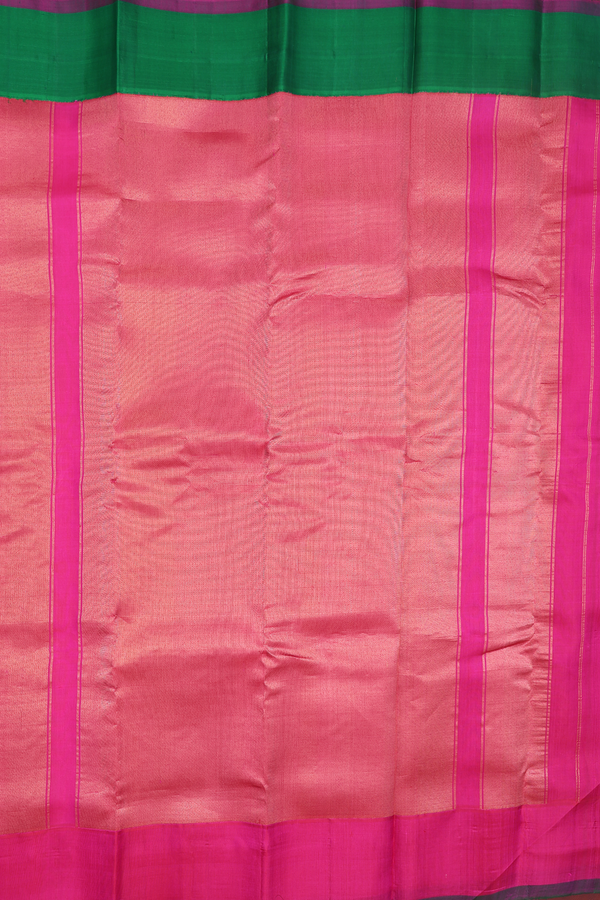 Gadwal Silk Cotton Saree In White With Stripes Design