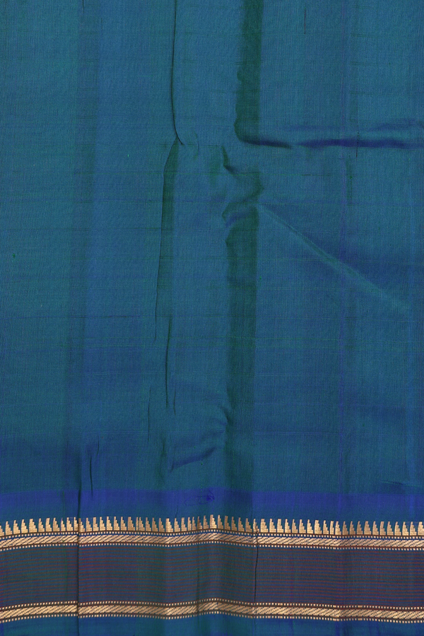 Gadwal Silk Cotton Saree White And Orange With Checks Design