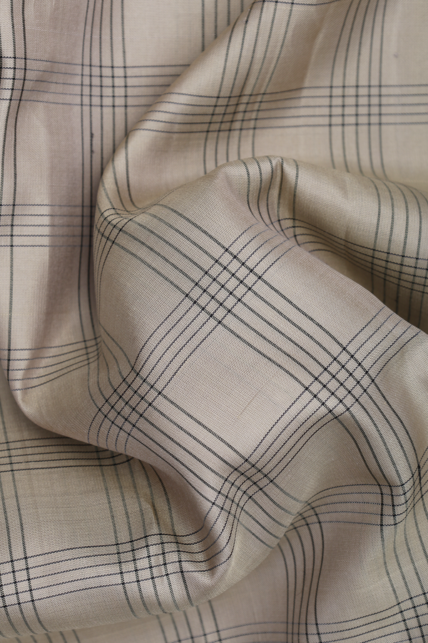 Gadwal Silk Saree In Beige With Allover Checked Design