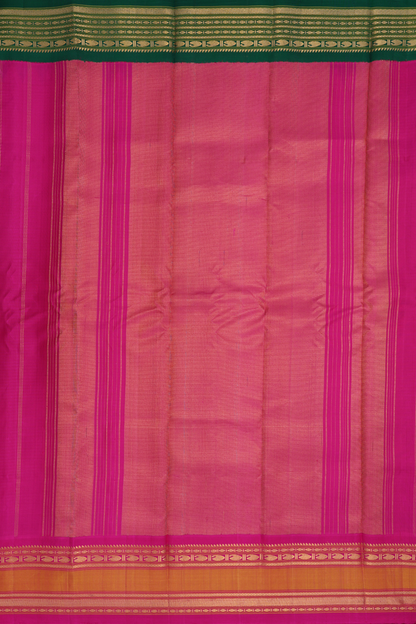 Gadwal Silk Saree In Black And Beige With Small Checks Design