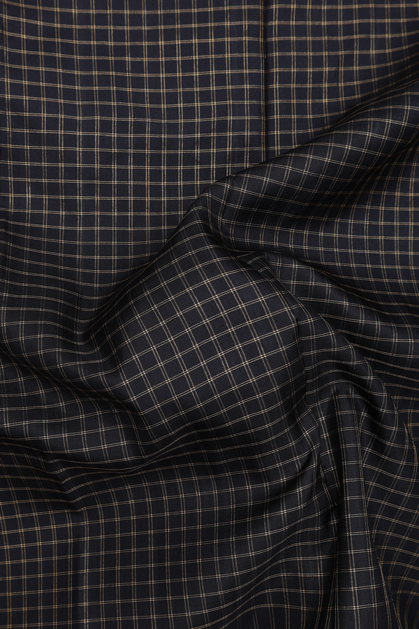 Gadwal Silk Saree In Black With Checks Design
