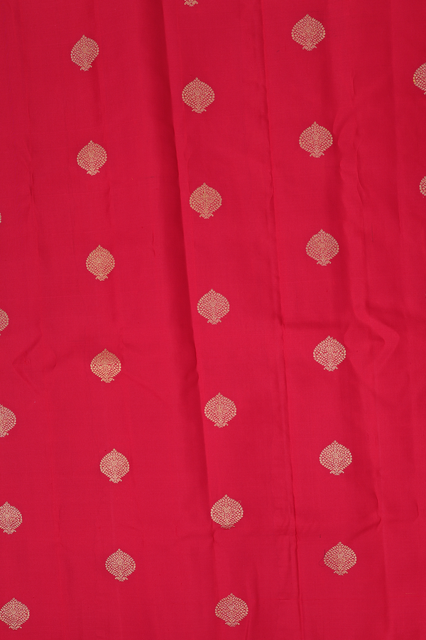 Gadwal Silk Saree In Honey Yellow With Zari Buttas