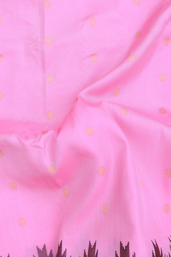 Gadwal Silk Saree In Pink With Floral Buttas