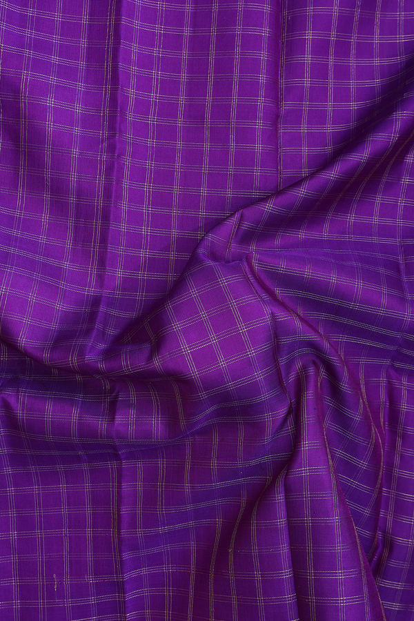Gadwal Silk Saree In Purple With Checks Design