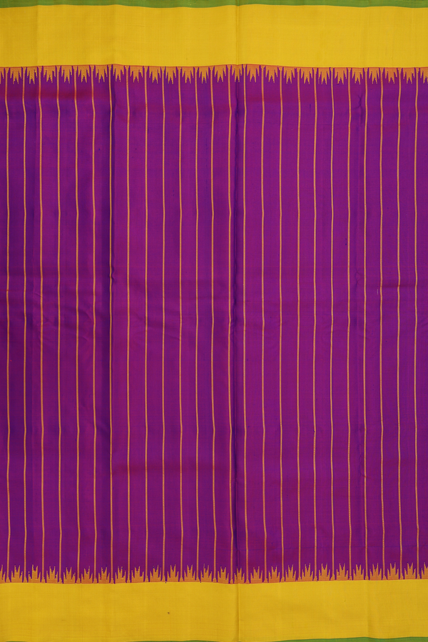 Gadwal Silk Saree In Purple With Stripes Design