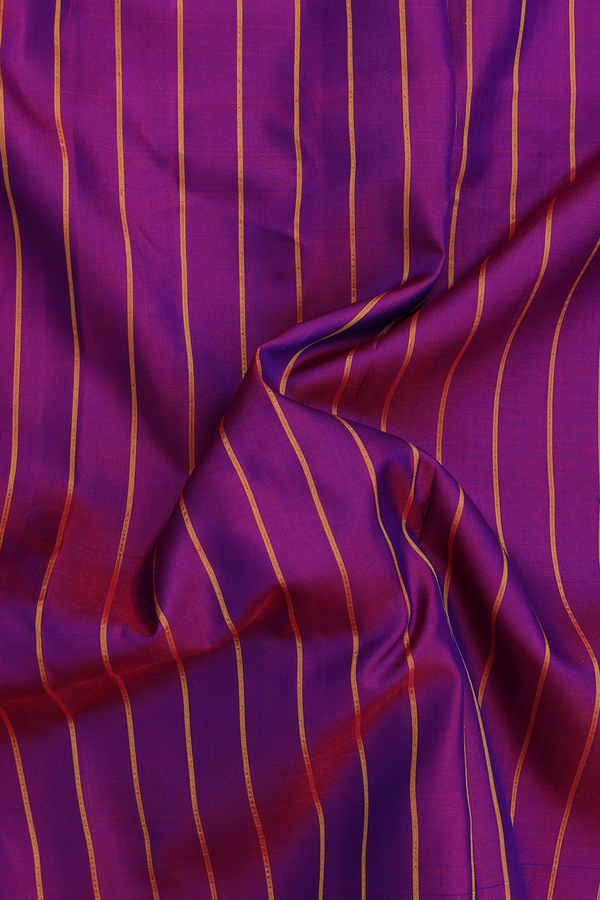 Gadwal Silk Saree In Purple With Stripes Design