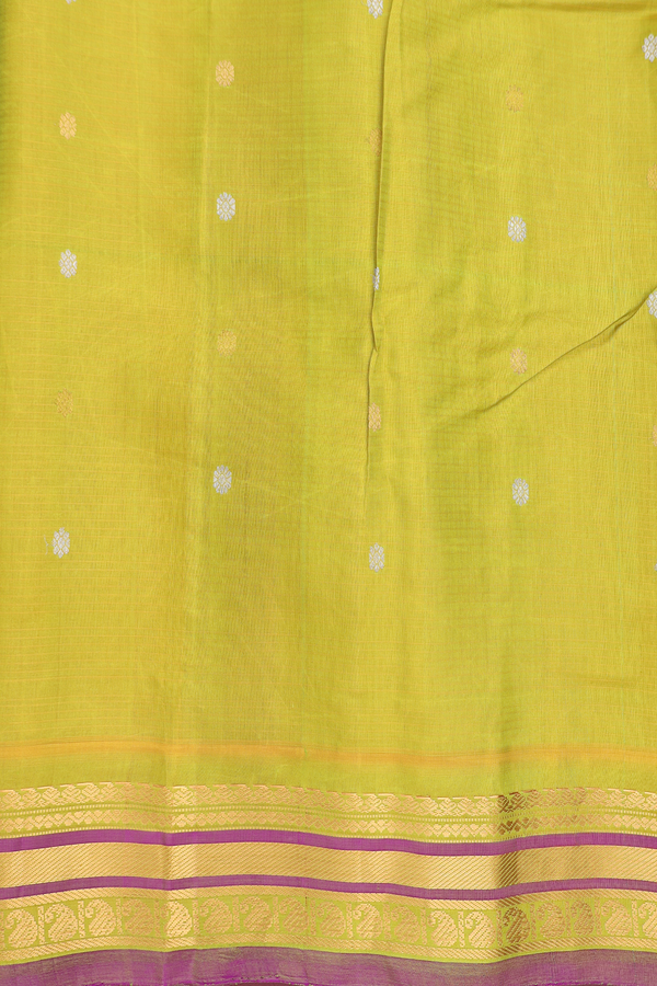 Gadwal Silk Saree In Royal Blue With Floral Buttas