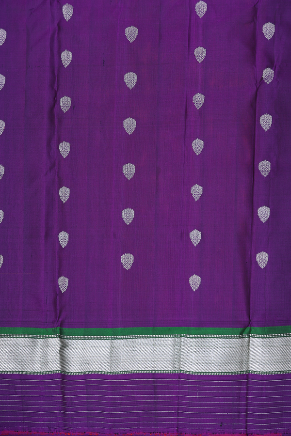 Gadwal Silk Saree In Spiced Orange With Thilagam Buttas