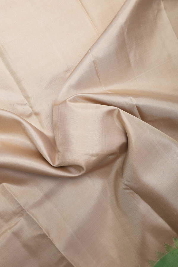 Gadwal Silk Saree In Tan With Contrast Border