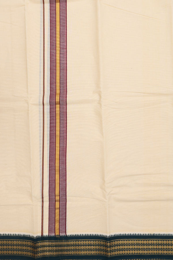 Ganga Jamuna Border Ivory Dhoti With Angavastram Set
