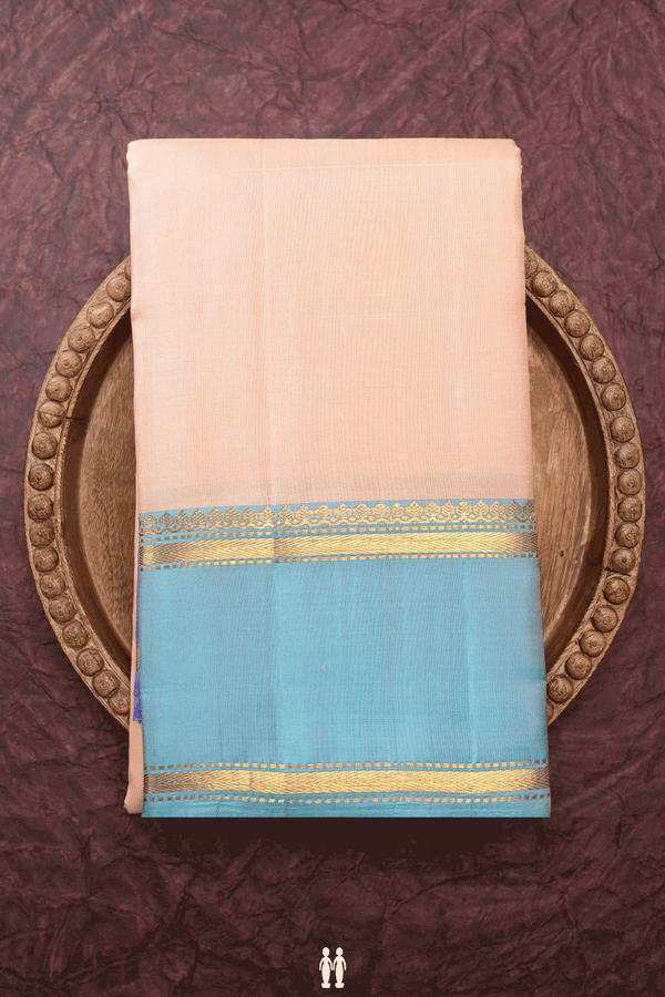 Ganga Jamuna Border Plain Blush Orange Kanchipuram Silk Saree