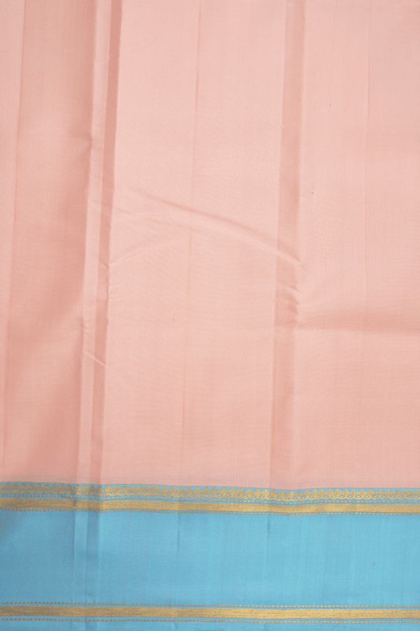 Ganga Jamuna Border Plain Blush Orange Kanchipuram Silk Saree