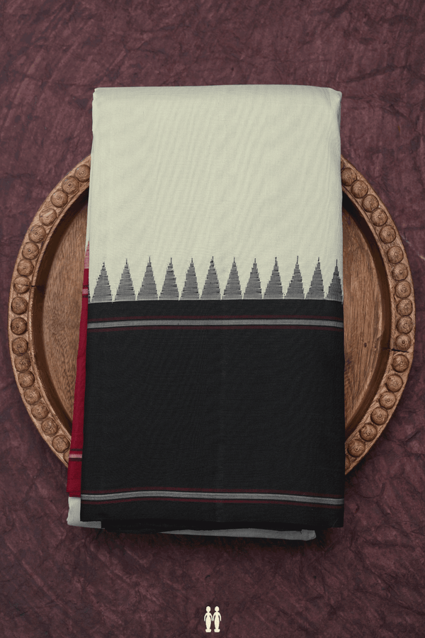 Ganga Jamuna Border Plain Mouse Grey Kanchipuram Silk Saree