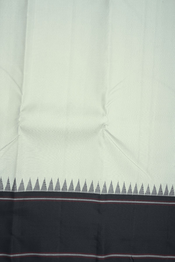Ganga Jamuna Border Plain Mouse Grey Kanchipuram Silk Saree