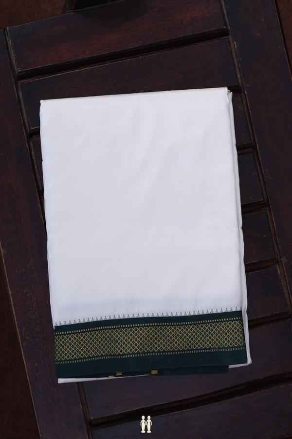 Ganga Jamuna Border White Art Silk Dhoti