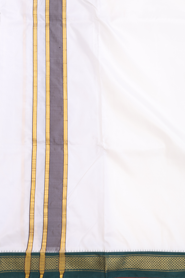 Ganga Jamuna Border White Art Silk Dhoti