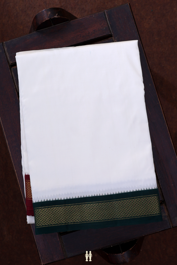 Ganga Jamuna Border White Art Silk Dhoti