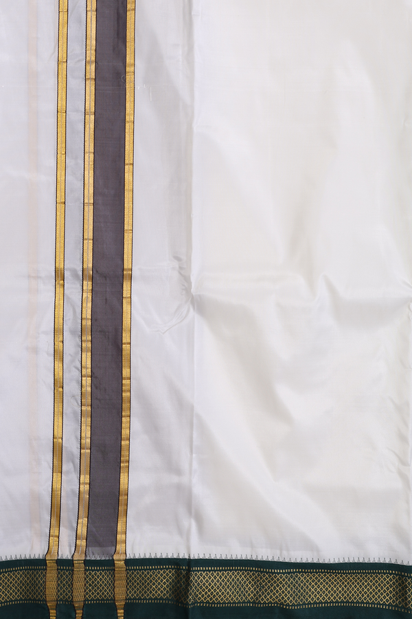 Ganga Jamuna Border White Art Silk Dhoti