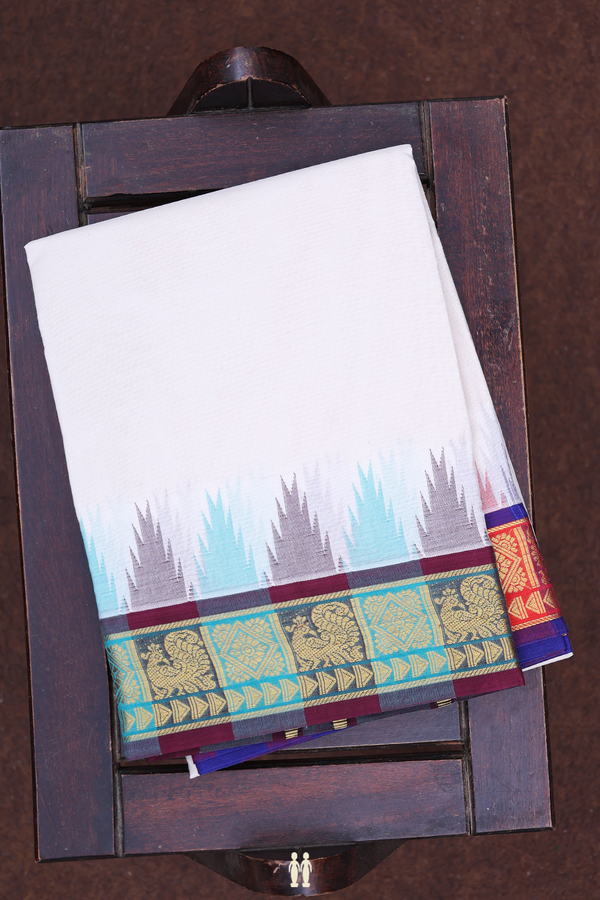 Ganga Jamuna Border White Cotton Dhoti