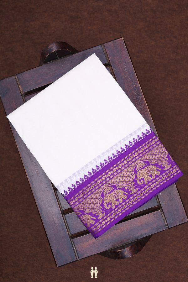 Ganga Jamuna Border White Cotton Dhoti With Angavastram Set