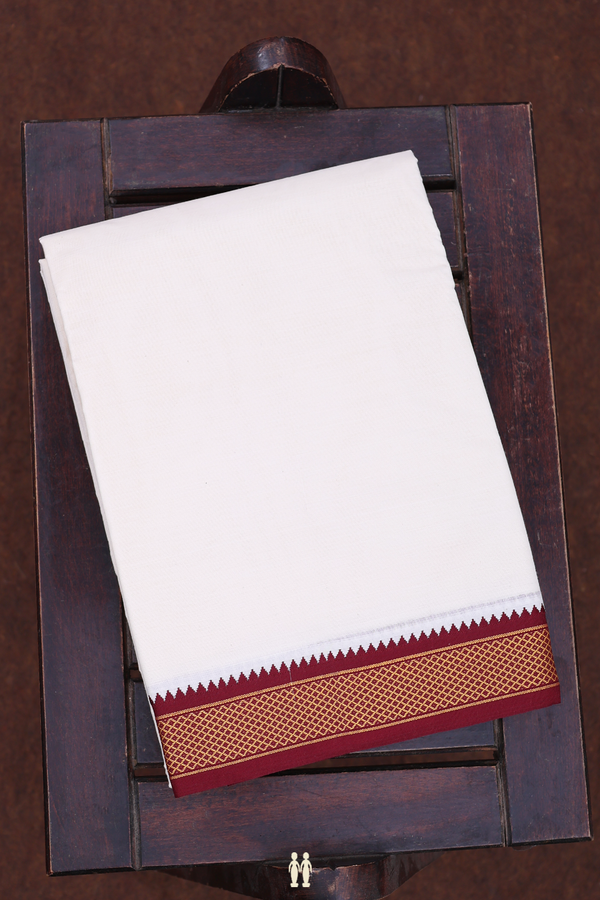 Ganga Jamuna Border White Cotton Dhoti With Angavastram Set