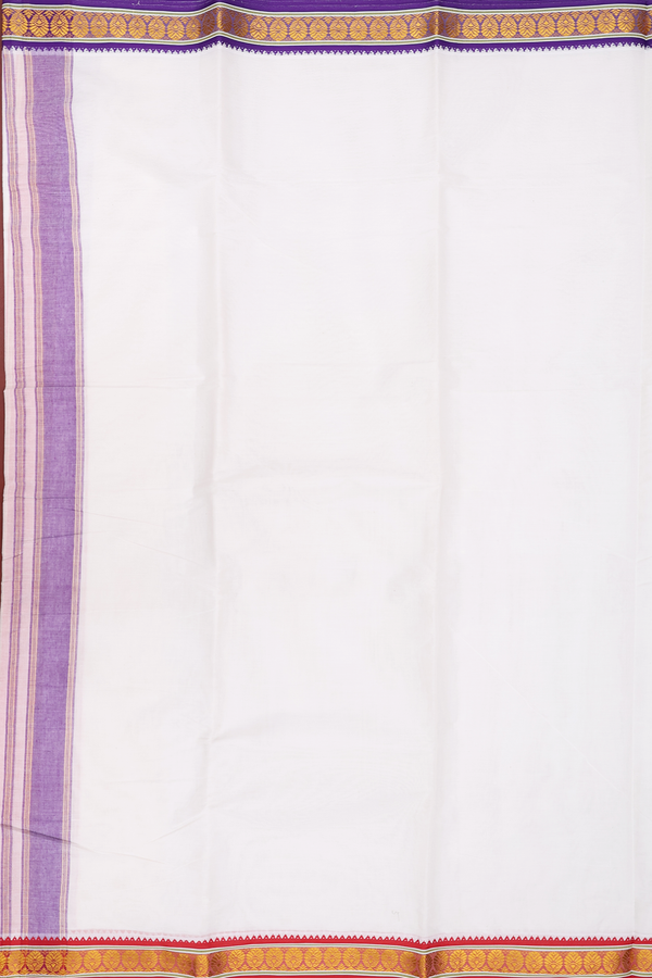 Ganga Jamuna Border White Cotton Dhoti With Angavastram Set