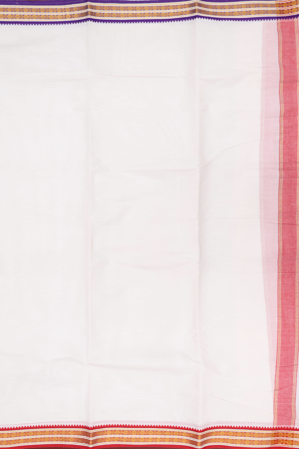 Ganga Jamuna Border White Cotton Dhoti With Angavastram Set