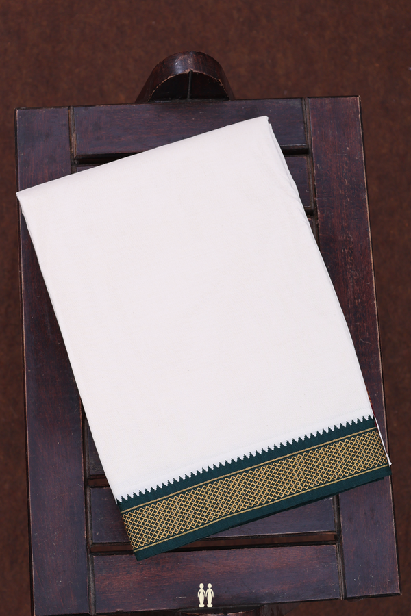 Ganga Jamuna Border White Cotton Velcro Dhoti