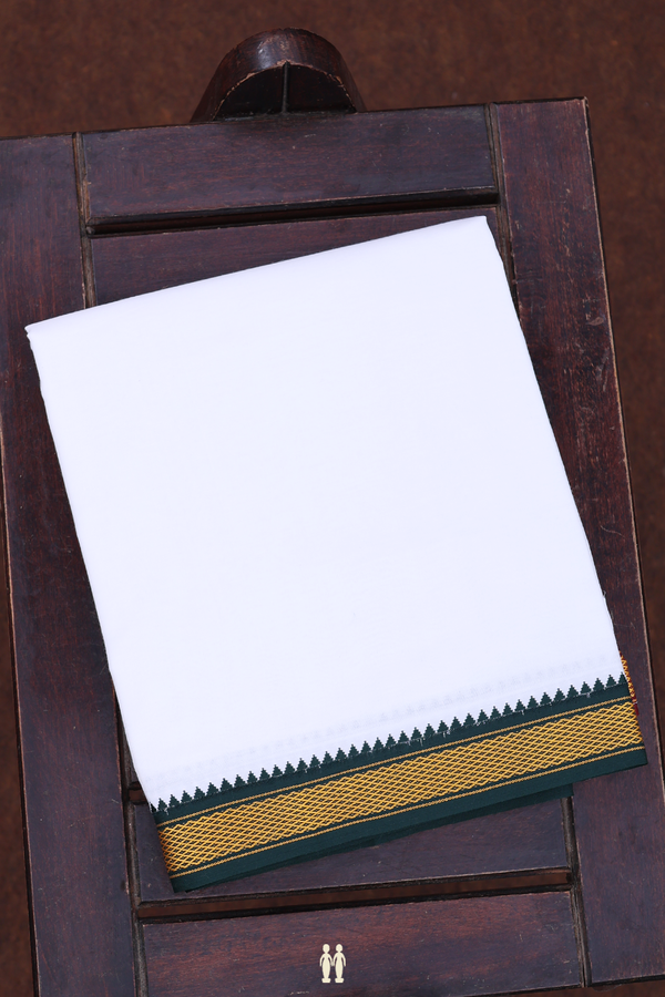 Ganga Jamuna Border White Cotton Velcro Dhoti