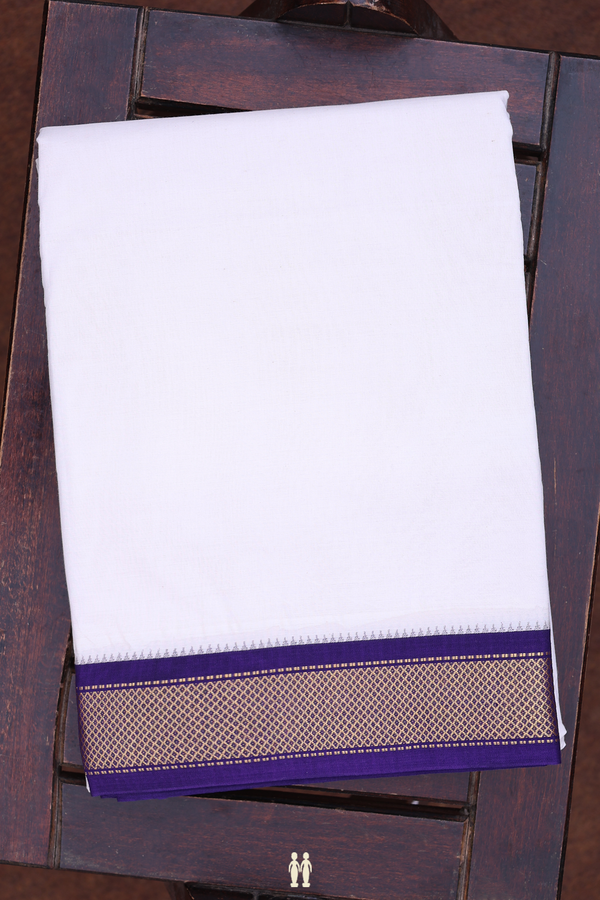Ganga Jamuna Border White Cotton Dhoti With Angavastram Set