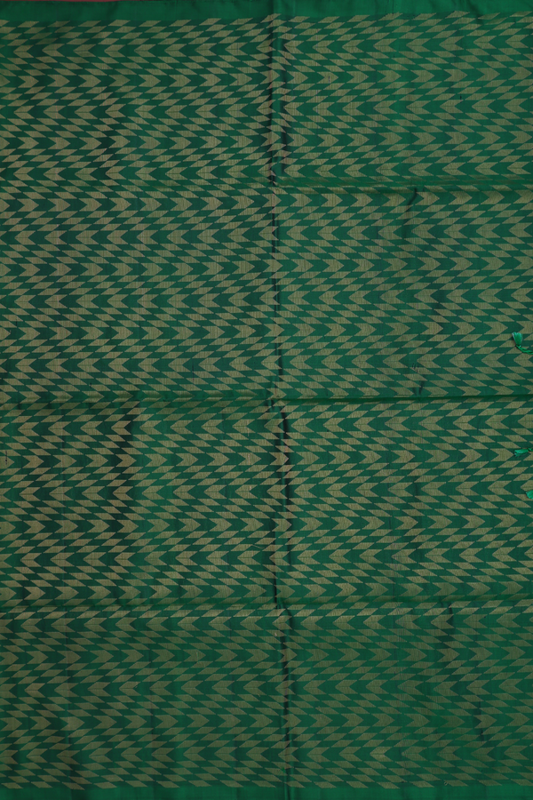 Geometric Zari Design Emerald Green Soft Silk Saree