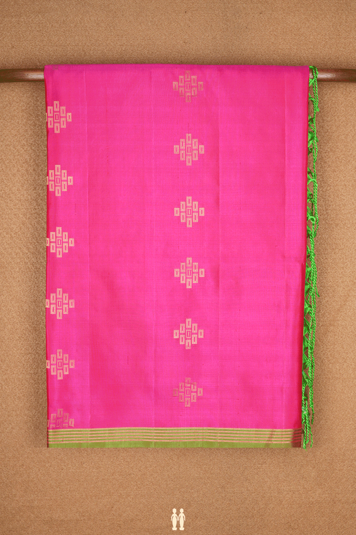 Geometric Zari Motifs Magenta Soft Silk Saree