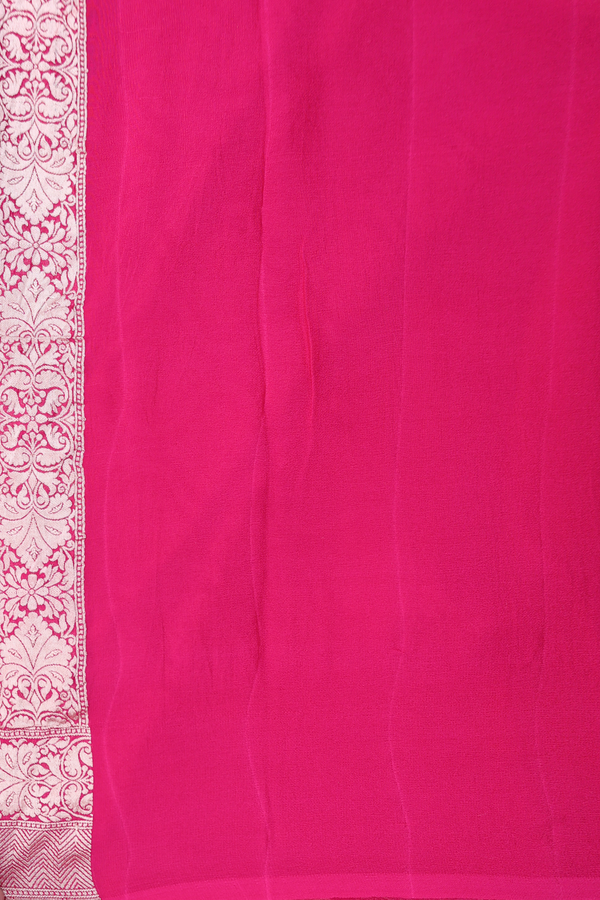 Georgette Banarasi Silk Saree In Yellow With Zari Buttas